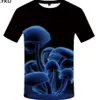 KYKU marque champignon chemise noir vêtements manches courtes drôle t-shirts impression 3d t-shirt hommes 2018 été mode vêtements New194d