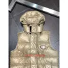 Paris Designer Hooded New High Collar Vest Autumn Winter Men's and Women's Spliced Zipper Sleeveless Down Coat Tank Top Outdoor Ski Sports Wear