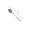 Set di stoviglie Set di stoviglie Set di sierware perlato per 4 cucchiai Coltelli forchette Posate in acciaio inossidabile 18/10 Bistecca martellata Hom Dhag4