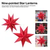 Castiçais de papel vermelho estrela lanterna abajur 3d pentagrama para natal festa de casamento casa pendurado 35cm 45cm