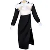 Cosplay Nun Costume Anime Black Dress White Jumpsuit Sexig Woman Roll Spela outfit Hallowen Carnival Party Suit