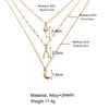 Pendant Necklaces Trendy Multi-layer Clavicle Chain Necklace Gold Color Alloy Large Moon Wishing Bone Coconut For Women