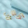 매달린 귀걸이 칸너 심장 모양의 다이아몬드 인레이 이어 드롭을위한 은색 샘플 925 지르콘 2023 유행 고급 웨딩 파티 기념일 기념일