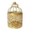 Candle Holders 1pcs European Style Gold Plated Metal Craft Home Decor Bird Cage Shaped Decorations For Wedding Props