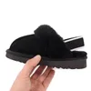 Australie Enfants Tout-petits Tasman II Pantoufles Tazz Chaussures de bébé Diapositives en fourrure de châtaigne Peau de mouton Shearling Classique Ultra Mini Boot Mules d'hiver Bottines en daim fille garçon YI107