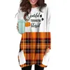 Sudaderas con capucha para mujer 2023 Halloween Top grande Vestido con estampado de calabaza divertido en 3D Y2K Camiseta de manga larga de longitud media Ventas directas de fábrica