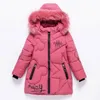 Jackets Big Size Teenager Winter Keep Warm Girls Jacket Letter Long Style Hooded Windbreaker Coat For Kids Children Christmas Outerwear 231016