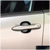 För Prius 60 Series 2023 2024 ABS Black Carbonfiber bakre dörrhandtag skålram triangel trim yttre tillbehör släpp leverans