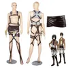 Anime Aanval op Titan Shingeki Geen Kyojin Recon Cosplay Corps Harnas Riemen Lederen Rok Hookshot Verstelbare Kostuum Outfit