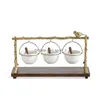 Assiettes Assiettes Branche de chêne doré Snack Bowl Stand Résine Support de Noël avec panier amovible Organisateur Décorations de fête 8515910 Drop Dh9T5