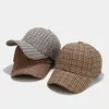 Casquettes de baseball unisexe marque de luxe marron pied-de-poule baseball pour hommes femmes britannique plaid designer casquette os camionneur chapeau casquette homme 231016