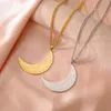 Łańcuchy Lemegeton Moon Naszyjnik do pary złoty kolor 3 mm kubańska biżuteria