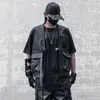 Men's Vests Techwear Tactical Hip Hop Cargo Vest Mens Multi-pockets Functional Punk Sleeveless Jacket Waistcoat