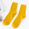 Men's Socks Business Solid Color Strip Sweat Absorption Pattern Mid-tube
