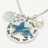 I Love you to the beach and back Beach keychain necklace Natural necklace Summer jewelry Women's Starfish Necklace216r