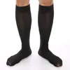 Calcetines para hombre, medias finas brillantes de hielo, transpirables, elásticas hasta la rodilla, medias largas hasta la rodilla, pantimedias transparentes