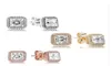 925 Sterling Silver Square Big CZ Diamond Earring Fit Jewelry Gold Gold Gold Gold Glated StudEarring女性イヤリング271U36842621575746