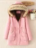 Trench da donna Giacca invernale Donna Spessa calda con cappuccio Parka Mujer Cappotto imbottito in cotone 3XL Casual Slim Primavera Autunno Nero Rosa Femmina