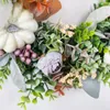 Couronne de citrouille de récolte de Thanksgiving, fleurs décoratives, accessoires d'aménagement d'ambiance de mariage, plantes vertes de maison, décoration suspendue de porte