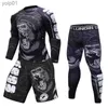 Tracksuits voor heren nieuwe mannen tracksuit sportpak gym fitness compressiekleding running jogging sport slijtage training workout mma rashguard setl231016