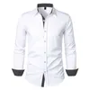 Magliette da uomo Uomo Casual Moda Colore abbinato Polka Dot Risvolto Maniche lunghe Beachwear Fiore Solido Coreano Stampa 3D Camisa