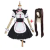 Nekopara Çikolata Vanilya Cosplay Costume Cafe Hizmetçisi Noel Üniformalı Cadılar Bayramı Karnavalı Lolita Elbise Uzun Peruk Kıyafetleri