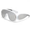 Zonnebril 2023 Fashion Vintage Punk Een Stuk Spiegel Vrouwen Mannen Merk Goggle Zonnebril Vrouwelijke Outdoor Shades