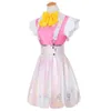 Jogo cosplay menina carente overdose chuva omg kawaii anjo ame kangel cosplay traje peruca anime loli branco rosa jk uniforme terno de halloween