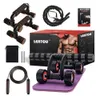 Bancos para sentarse Rueda Kit 9 en 1 Kit de ejercicio abdominal de 4 ruedas Equipo de ejercicios para mujeres Hombres Entrenadores abdominales de fuerza central 231012