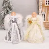 Kerstversiering Angel Tree Topper Ornamenten voor witte vleugels Home Festivalbenodigdheden