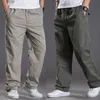 Mężczyzn Pants Men Casual Cargo Bawełniane spodnie Mężczyzn Kieszonki luźne proste sprężyste prace spodni marka Joggers Mężczyzna super duży rozmiar 6xl 231016