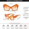 Lunettes de soleil mode femmes yeux de chat nuances UV400 Vintage monture polygonale lunettes femme gris rose dégradé lentille lunettes de soleil