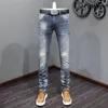 Jeans pour hommes Style italien Mode Hommes Haute Qualité Rétro Lavé Bleu Stretch Slim Fit Ripped Vintage Designer Denim Pantalon