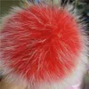 Schals echtes Fell -Pompom 1 pc fluffy rot 15 cm natürlicher Pom für Strickmütze Mützen Schuhe Schal Kettenkettenkugeln