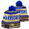 Golden States Warriors Beanies Beanie Cap Wool Warm Sport Knit Hat Basketball North American Team Striped Sideline USA College Cuffed Pom Hats Men Women a7