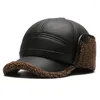 Bérets Northwood hiver PU cuir casquettes de baseball pour hommes épaissir bombardier chapeaux os Casquette camionneur mâle Snapbacks