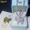 Venda quente iced out encantos 925 prata pequenas cabras diamante moissanite pingente para corrente de tênis