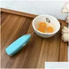 Egg Tools Electric Milk Frother Matic Cream Whipper Coffee Shake Mixer Hand-Held Cappuccino Beater Drink Blender Drop Delivery Home Dhjp7