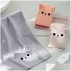 Towel Womens Hair Microfiber Super Soft Care Film Quick Drying Absorbent Cartoon Cat Scarf Drop Delivery Home Garden Textiles Dh6Bj