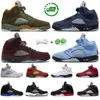 5 mężczyzn buty do koszykówki Jumpman 5s Sneaker University Racer Blue Burgundy Photon Dust Olive Midnight Navy Lucky Green Oreo Easter Aqua Mens Trainer Sports Sneakers