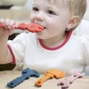 Jouets de dentition 4 pièces, anneau de dentition en Silicone pour bébé, caoutchouc naturel sensoriel sans Bpa, outil à mâcher, jouet sûr pour bébé, ensemble de jouets de dentition en Silicone organique drôle, cadeaux 231016