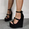 Sandali Moda Donna Tacchi alti Autunno Zeppe con plateau Scarpe femminili Partito sexy Discoteca Pompe nere Casual Zapatos Mujer