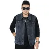 Gilets pour hommes Streetwear Hommes surdimensionné Denim Gilet sans manches col rabattu grande poche veste printemps automne mode vintage lâche débardeurs