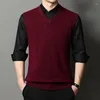 Männer Westen Wolle Top Grade Pullover Weste 2023 Männer Kaschmir Schweiß Herbst Winter Business V-ausschnitt Reine Strickpullover