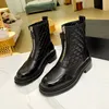 High quality designer women's boots Classic vintage gingerwood ankle boots electric embroidery pattern fashion matching color slim-fit new Martin boots