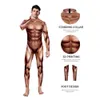 Traje de halloween para homens macacão impressão muscular humano músculo abdominal masculino cosplay carnaval celebrar festa hombres roupas