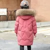 Manteau d'hiver en coton épais pour filles, Parka à capuche en fausse fourrure pour enfants de 4 à 14 ans, garde au chaud