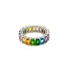 Slovehoony Zirconia Fashion Ringen S925 Zilveren Sieraden met Rood Groen Zwart Blauw Edelsteen Uniek ontwerp voor meisjes