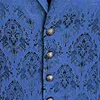 Gilets pour hommes rouge et bleu mariage médiéval jacquard smoking gilet robe mince mode affaires