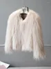 Женская модная куртка из искусственного меха 2023, свободная женская одежда большого размера с длинными рукавами, зимний комбинезон, зимние женские пальто